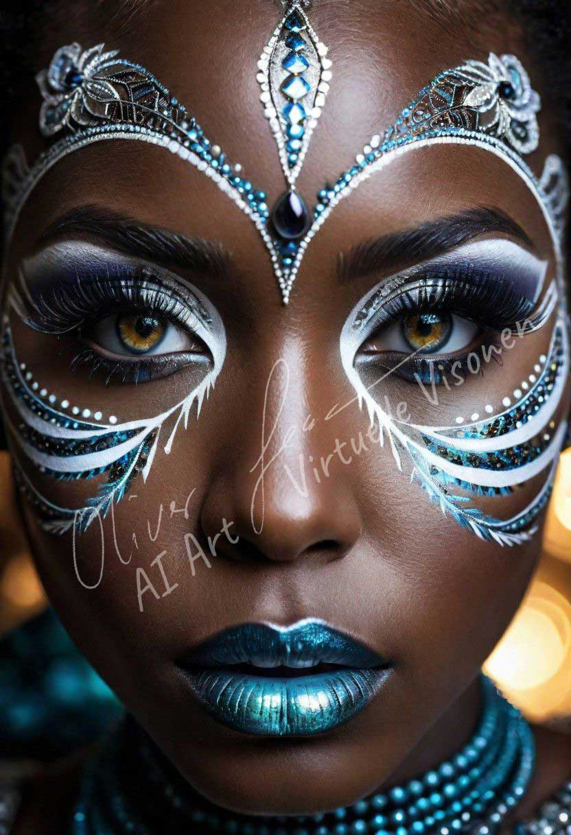African Makeup AI Art